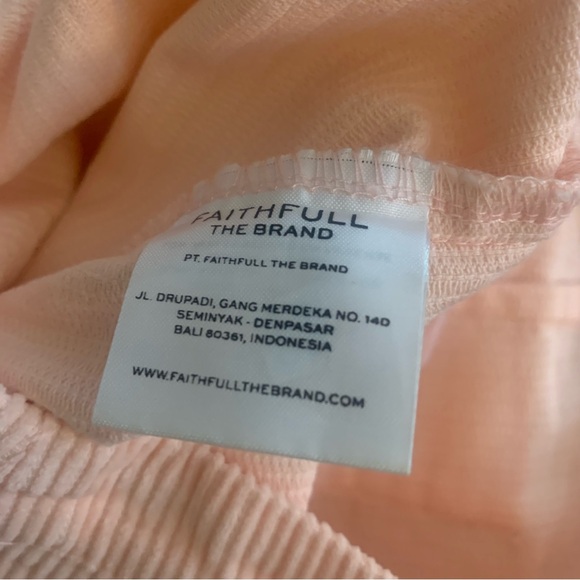 Faithfull The Brand Tove Pastel Pink Corduroy Wide Leg Cropped Pants - Picture 13 of 13